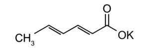 有機中間体、化合物cas番号24634-61-5 Potassium Sorbateの構造式画像