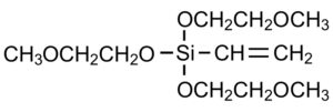 有機シラン化合物cas番号1067-53-4 Vinyl tris(2-methoxyethoxy)silaneの構造式画像