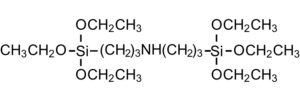 有機シラン化合物cas番号13497-18-2 Bis[3-(triethoxysilyl)propyl] amneの構造式画像
