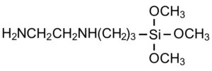有機シラン化合物cas番号1760-24-3 N-(2-aminoethyl)-3-aminopropyltrimethoxysilaneの構造式画像