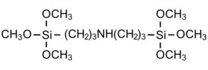 有機シラン化合物cas番号82985-35-1 Bis[3-(trimethoxysilyl)propyl] amineの構造式画像